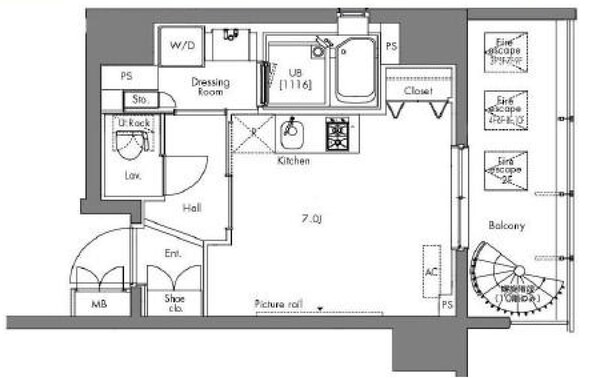 プラウドフラット隅田リバーサイドの物件間取画像